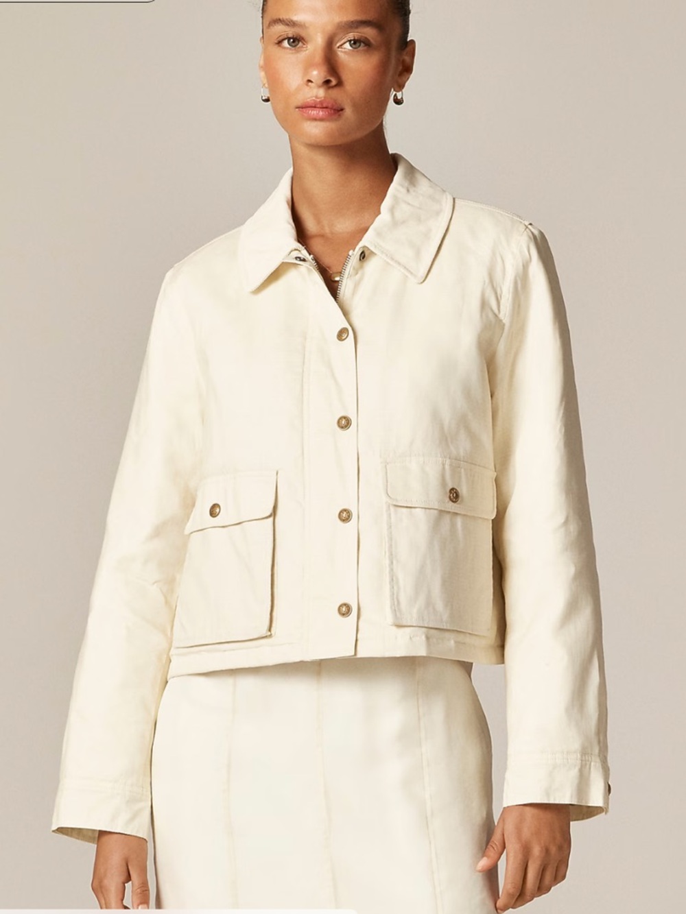 J Crew Cropped Barn Jacket™ in ripstop cotton
